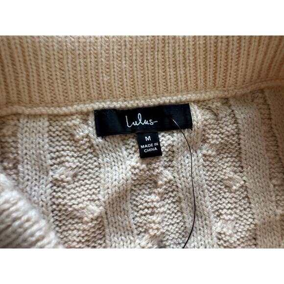 Lulu's‎ Darling Sophistication Ivory Cable Knit Sweater Mini Skirt Sz Medium NWT - Picture 3 of 5